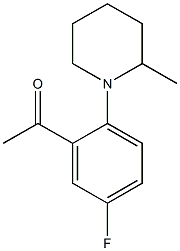 1-[5-fluoro-2-(2-methylpiperidin-1-yl)phenyl]ethan-1-one Struktur