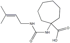 1-{[(3-methylbut-2-en-1-yl)carbamoyl]amino}cycloheptane-1-carboxylic acid Struktur