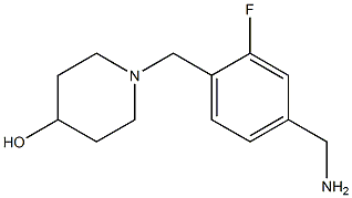 1-{[4-(aminomethyl)-2-fluorophenyl]methyl}piperidin-4-ol Struktur