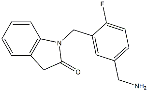 1-{[5-(aminomethyl)-2-fluorophenyl]methyl}-2,3-dihydro-1H-indol-2-one Struktur