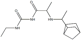 1-{2-[(1-{bicyclo[2.2.1]heptan-2-yl}ethyl)amino]propanoyl}-3-ethylurea Struktur