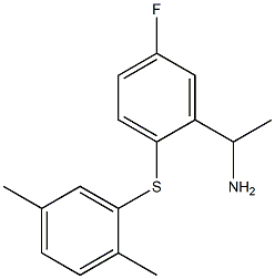 1-{2-[(2,5-dimethylphenyl)sulfanyl]-5-fluorophenyl}ethan-1-amine Struktur