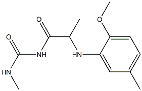 1-{2-[(2-methoxy-5-methylphenyl)amino]propanoyl}-3-methylurea Struktur