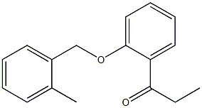 1-{2-[(2-methylphenyl)methoxy]phenyl}propan-1-one Struktur