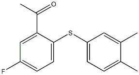 1-{2-[(3,4-dimethylphenyl)sulfanyl]-5-fluorophenyl}ethan-1-one Struktur