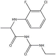 1-{2-[(3-chloro-2-fluorophenyl)amino]propanoyl}-3-ethylurea Struktur