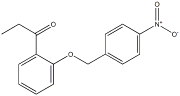 1-{2-[(4-nitrophenyl)methoxy]phenyl}propan-1-one Struktur