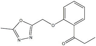 1-{2-[(5-methyl-1,3,4-oxadiazol-2-yl)methoxy]phenyl}propan-1-one Struktur