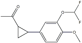 1-{2-[3-(difluoromethoxy)-4-methoxyphenyl]cyclopropyl}ethan-1-one Struktur