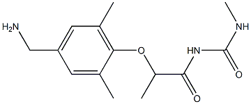 1-{2-[4-(aminomethyl)-2,6-dimethylphenoxy]propanoyl}-3-methylurea Struktur