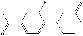 1-{4-[ethyl(2-methylprop-2-en-1-yl)amino]-3-fluorophenyl}ethan-1-one Struktur