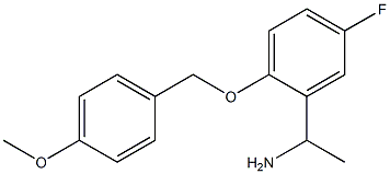 1-{5-fluoro-2-[(4-methoxyphenyl)methoxy]phenyl}ethan-1-amine Struktur