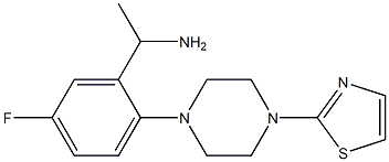 1-{5-fluoro-2-[4-(1,3-thiazol-2-yl)piperazin-1-yl]phenyl}ethan-1-amine Struktur