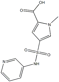 1-methyl-4-(pyridin-3-ylsulfamoyl)-1H-pyrrole-2-carboxylic acid Struktur