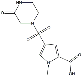 1-methyl-4-[(3-oxopiperazin-1-yl)sulfonyl]-1H-pyrrole-2-carboxylic acid Struktur