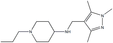 1-propyl-N-[(1,3,5-trimethyl-1H-pyrazol-4-yl)methyl]piperidin-4-amine Struktur