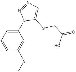 2-({1-[3-(methylsulfanyl)phenyl]-1H-1,2,3,4-tetrazol-5-yl}sulfanyl)acetic acid Struktur