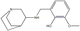 2-({1-azabicyclo[2.2.2]octan-3-ylamino}methyl)-6-methoxyphenol Struktur