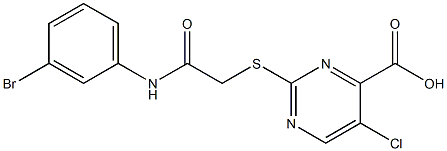 2-({2-[(3-bromophenyl)amino]-2-oxoethyl}thio)-5-chloropyrimidine-4-carboxylic acid Struktur