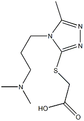 2-({4-[3-(dimethylamino)propyl]-5-methyl-4H-1,2,4-triazol-3-yl}sulfanyl)acetic acid Struktur