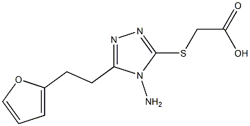 2-({4-amino-5-[2-(furan-2-yl)ethyl]-4H-1,2,4-triazol-3-yl}sulfanyl)acetic acid Struktur