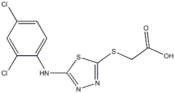 2-({5-[(2,4-dichlorophenyl)amino]-1,3,4-thiadiazol-2-yl}sulfanyl)acetic acid Struktur