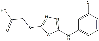 2-({5-[(3-chlorophenyl)amino]-1,3,4-thiadiazol-2-yl}sulfanyl)acetic acid Struktur