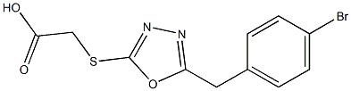 2-({5-[(4-bromophenyl)methyl]-1,3,4-oxadiazol-2-yl}sulfanyl)acetic acid Struktur