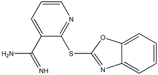 2-(1,3-benzoxazol-2-ylsulfanyl)pyridine-3-carboximidamide Struktur