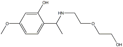 2-(1-{[2-(2-hydroxyethoxy)ethyl]amino}ethyl)-5-methoxyphenol Struktur