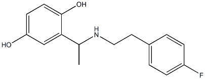 2-(1-{[2-(4-fluorophenyl)ethyl]amino}ethyl)benzene-1,4-diol Struktur