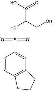 2-(2,3-dihydro-1H-indene-5-sulfonamido)-3-hydroxypropanoic acid Struktur