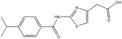 2-(2-{[4-(propan-2-yl)benzene]amido}-1,3-thiazol-4-yl)acetic acid Struktur