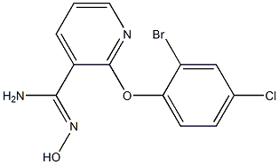 2-(2-bromo-4-chlorophenoxy)-N'-hydroxypyridine-3-carboximidamide Struktur