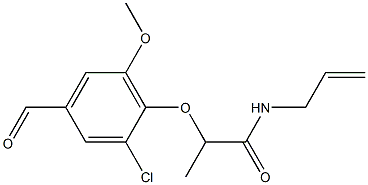 2-(2-chloro-4-formyl-6-methoxyphenoxy)-N-(prop-2-en-1-yl)propanamide Struktur