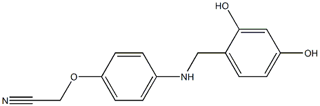 2-(4-{[(2,4-dihydroxyphenyl)methyl]amino}phenoxy)acetonitrile Struktur