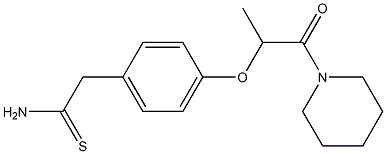 2-(4-{[1-oxo-1-(piperidin-1-yl)propan-2-yl]oxy}phenyl)ethanethioamide Struktur