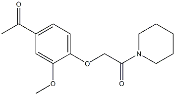 2-(4-acetyl-2-methoxyphenoxy)-1-(piperidin-1-yl)ethan-1-one Struktur