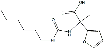 2-(furan-2-yl)-2-[(hexylcarbamoyl)amino]propanoic acid Struktur