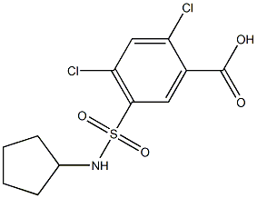 2,4-dichloro-5-(cyclopentylsulfamoyl)benzoic acid Struktur