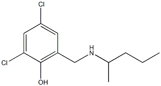 2,4-dichloro-6-[(pentan-2-ylamino)methyl]phenol Struktur