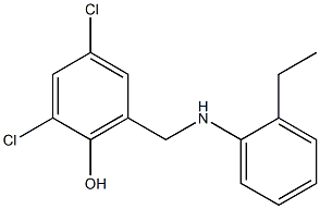 2,4-dichloro-6-{[(2-ethylphenyl)amino]methyl}phenol Struktur