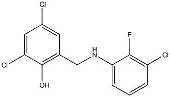 2,4-dichloro-6-{[(3-chloro-2-fluorophenyl)amino]methyl}phenol Struktur