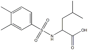 2-[(3,4-dimethylbenzene)sulfonamido]-4-methylpentanoic acid Struktur