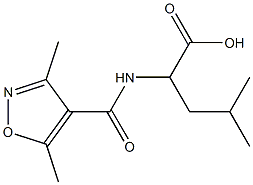 2-[(3,5-dimethyl-1,2-oxazol-4-yl)formamido]-4-methylpentanoic acid Struktur