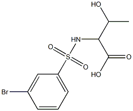 2-[(3-bromobenzene)sulfonamido]-3-hydroxybutanoic acid Struktur