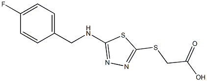 2-[(5-{[(4-fluorophenyl)methyl]amino}-1,3,4-thiadiazol-2-yl)sulfanyl]acetic acid Struktur