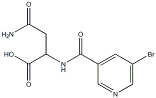 2-[(5-bromopyridin-3-yl)formamido]-3-carbamoylpropanoic acid Struktur