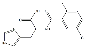 2-[(5-chloro-2-fluorophenyl)formamido]-3-(1H-imidazol-4-yl)propanoic acid Struktur