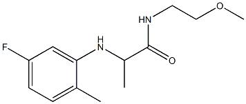 2-[(5-fluoro-2-methylphenyl)amino]-N-(2-methoxyethyl)propanamide Struktur